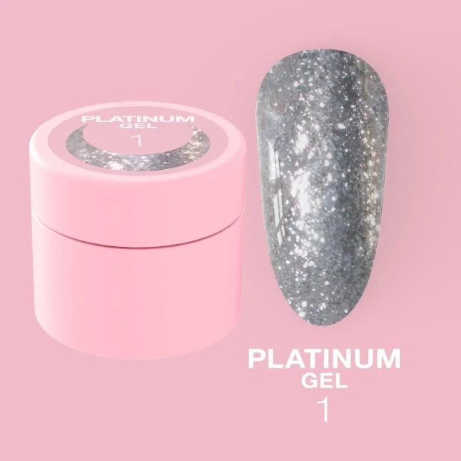 Glitter voor nagels Platinum Gel №1