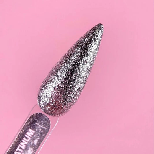 Glitter voor nagels Platinum Gel №1