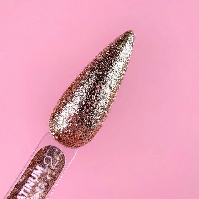Glitter voor nagels Platinum Gel №2