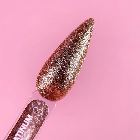 Glitter voor nagels Platinum Gel №3