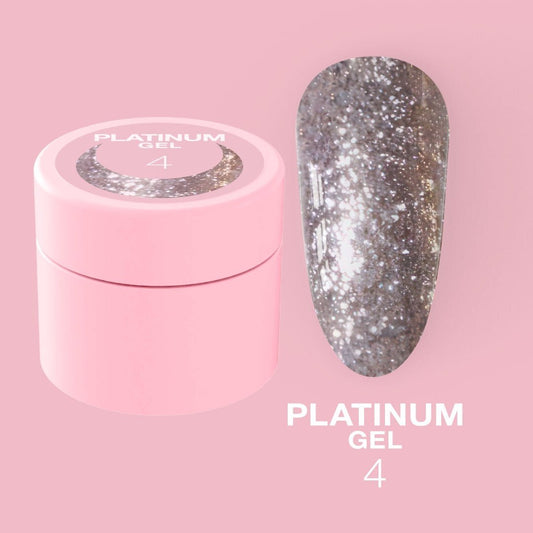 Glitter voor nagels Platinum Gel №4