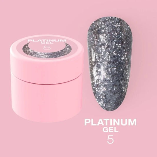 Glitter voor nagels Platinum Gel №5