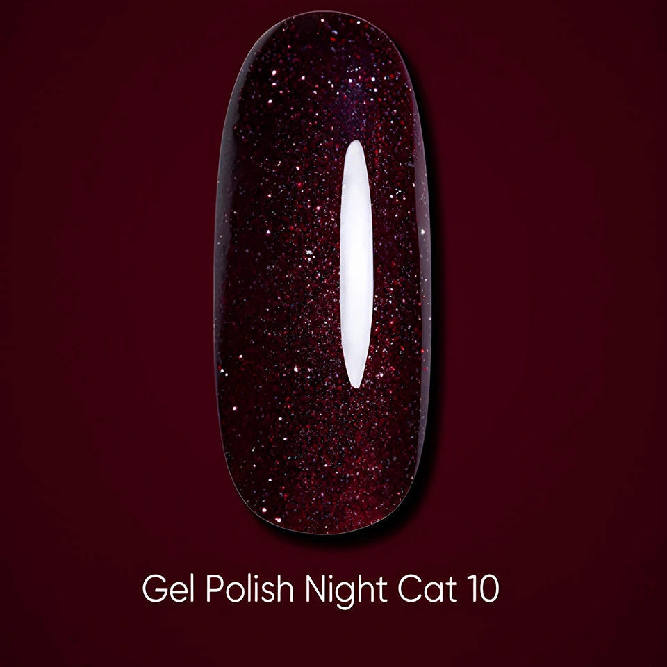 Dark gel polish Night Cat 10