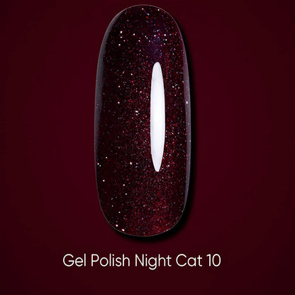 Dark gel polish Night Cat 10