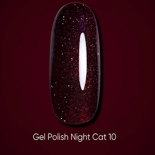 Dark gel polish Night Cat 10