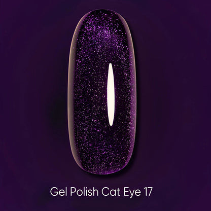 Dark gel polish Cat Eye 17