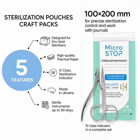 Microstop Pro Kraft bags with class 4 indicator 100×200 mm