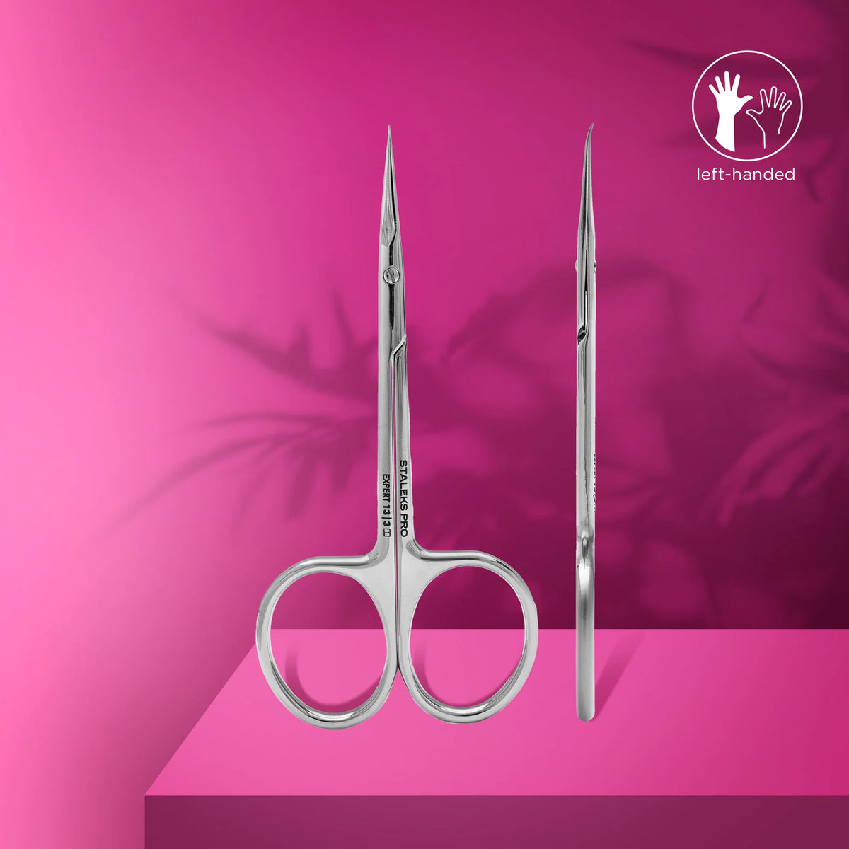 Professional cuticle scissors with hook for left-handed users STALEKS EXPERT 13 TYPE 3