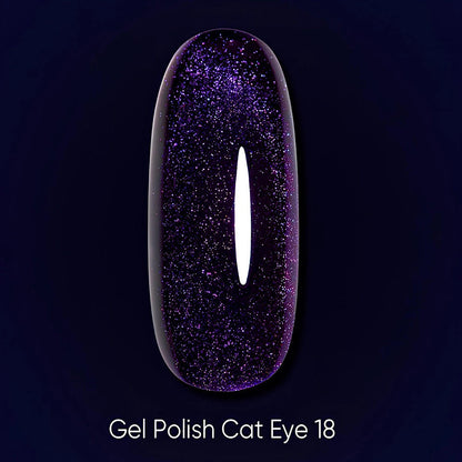 Dark gel polish Cat Eye 18
