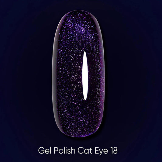 Dark gel polish Cat Eye 18
