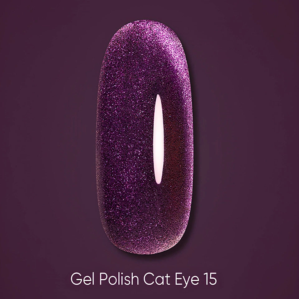 Dark gel polish Cat Eye 15