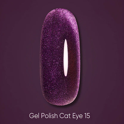 Dark gel polish Cat Eye 15