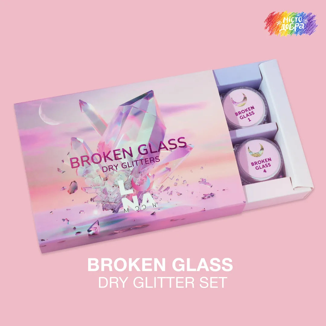 Lunamoon set of dry glitters for nails «Broken Glass»