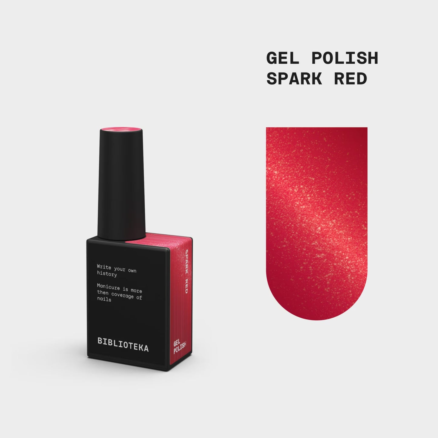 BIBLIOTEKA Gel Polish Spark Red - Red with a subtle shimmer