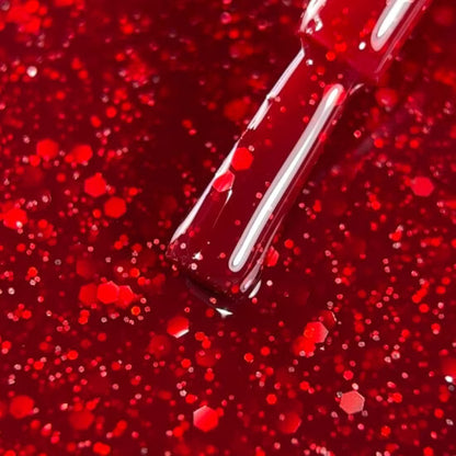 BIBLIOTEKA Gel Polish Ruby Red - Red glitter